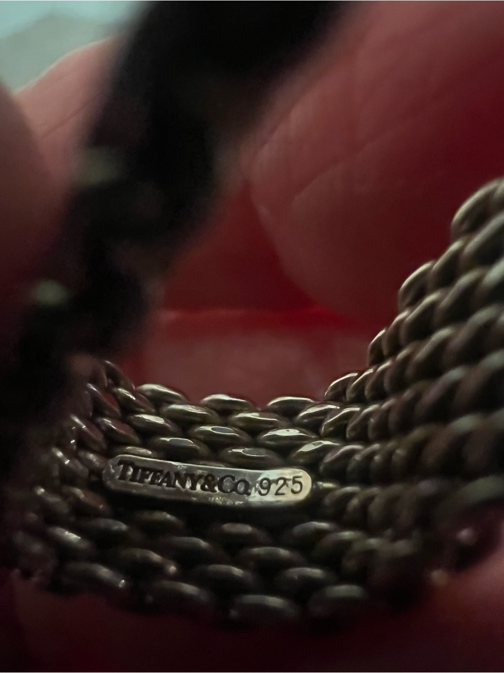 Tiffany & Co. Textured Sterling Silver Mesh Flexable Band Ring - Picture 4 of 4